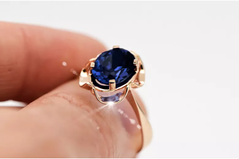 Ring Sapphire Original Vintage 14K Rose Gold Vintage vrc206r